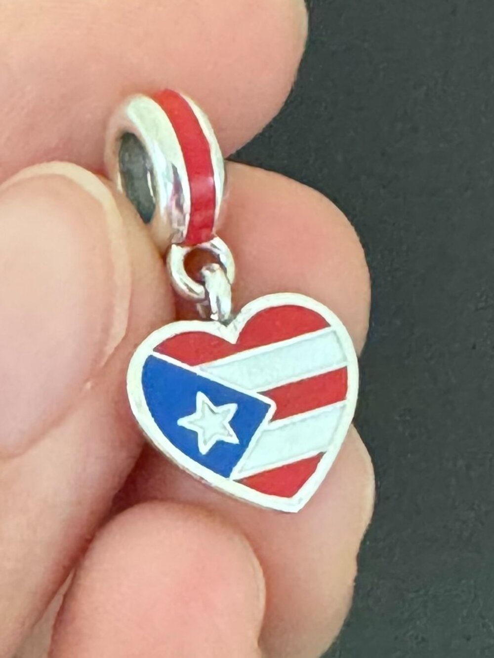 Authentic Pandora Puerto Rico Flag Dangle Charm